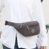 Simple Waist Bag; Letter Patch Decor Crossbody Bag; Casual Nylon Phone Bag For Outdoor Travel Sports