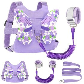 3 in 1 Toddler Harness Leashes + Anti Lost Wrist Link (Color: Purple)