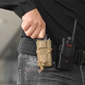 9mm Molle Mag Pouch Open-Top Pistol Mag Pouch Adjustable Mag Pouch Compatible With Various MOLLE Tactical Belts (size: Single)