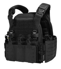 Tactical Vest Quick Release Airsoft Weighted Military Breathable Vests (Color: Black)