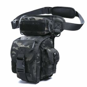 ANTARCTICA Waterproof Military Tactical Drop Leg Pouch Bag Type B Cross Over Leg Rig Outdoor Bike Cycling Hiking Thigh Bag (Color: Black)