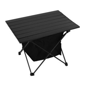 Foldable Camping Table With Storage Basket Rustproof Portable Aluminum Alloy Roll-Up Camping Table (size: M)