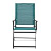 Greyson Steel and Sling Adult Folding Outdoor Patio Armchair (Set of 2)