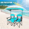 Portable Folding Camping Canopy Chairs with Cup Holder