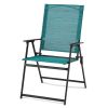 Greyson Steel and Sling Adult Folding Outdoor Patio Armchair (Set of 2)